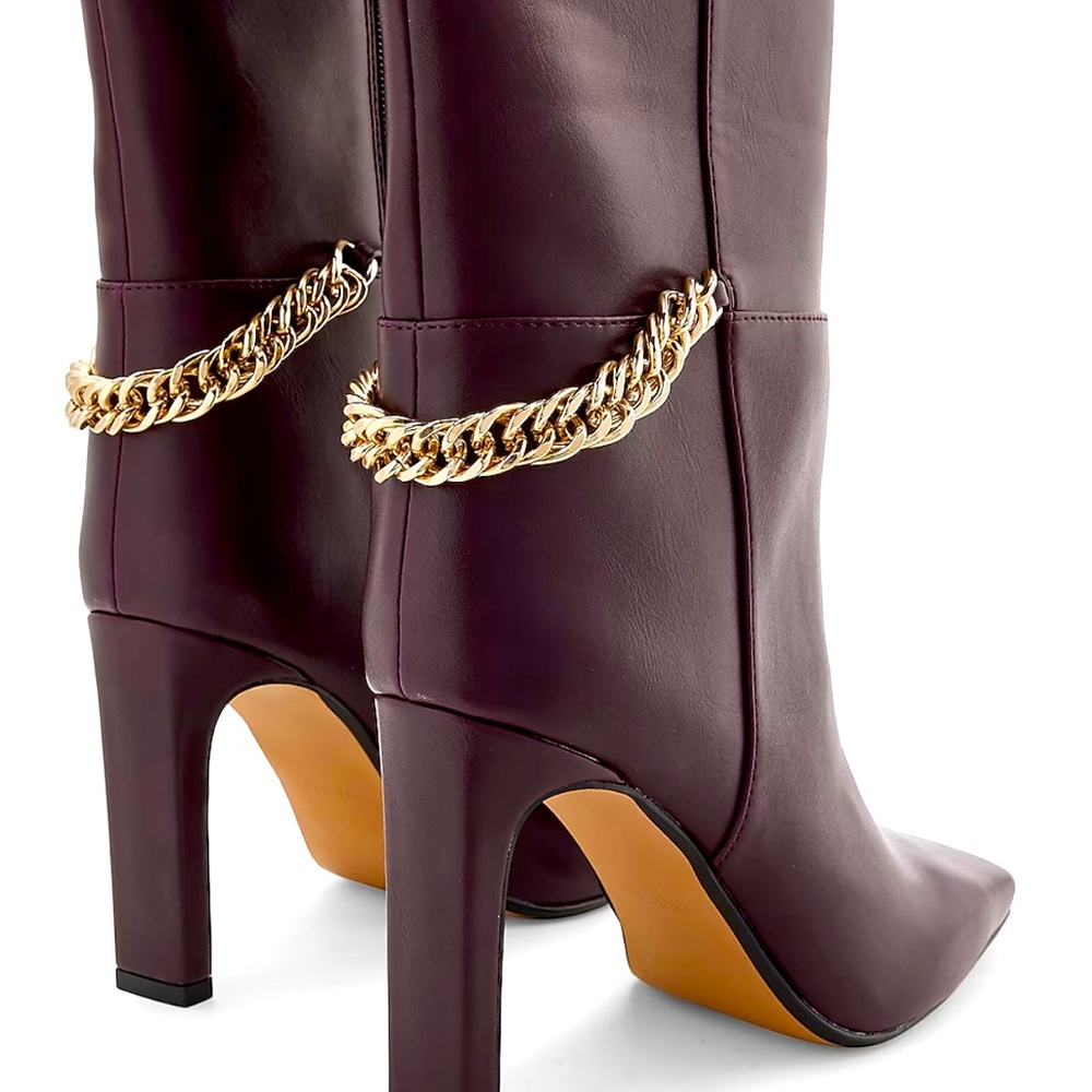 Chain Heel Tall Boots